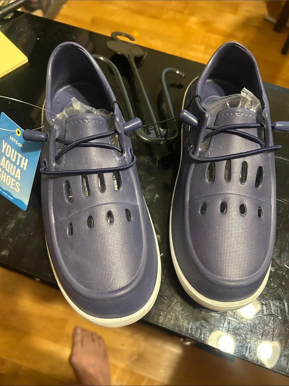 Kids Navy Water Shoes - Slip-On Youth Aqua Shoes